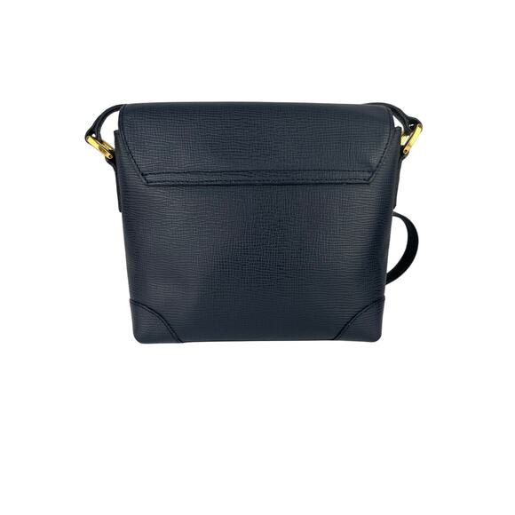 GIANFRANCO FERRÈ - SAFFIANO BLUE TEXTURED LEATHER CROSSBODY BAG - Picture 4 of 8